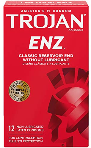Trojan ENZ Natural Latex Non-Lubricated Condoms - 12 Count