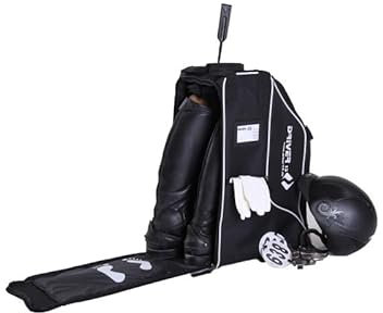 Driver13 Reitstiefelrucksack Deluxe mit Helmfach für Reitstiefel (Reitstiefelrucksack schwarz) 35x30x60