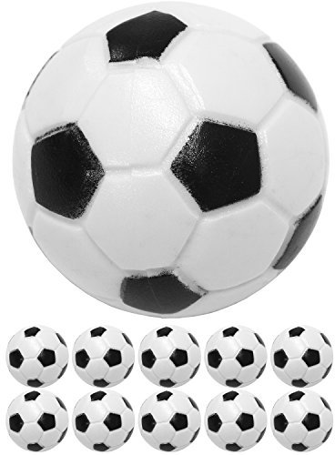 GAMES PLANET Kicker Bälle aus ABS, 10 Stück, Farbe: schwarz/weiß (Klassische Fußball-Optik), hart und schnell, Durchmesser 31mm, Tischfussball Kickerbälle Kicker-Ball