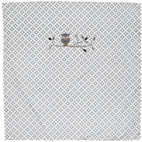 TAFTAN DD-710 Baby Bettwaesche Eulen für Wiege und Kinderwagen, 80 x 80 cm, grau