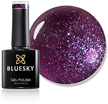 Bluesky Gel Nail Polish, Purple Lavender Yyf07, Bright, Glitter, Purple, Long Lasting, Chip Resistant, 10 ml (Requires Drying Under UV LED Lamp)