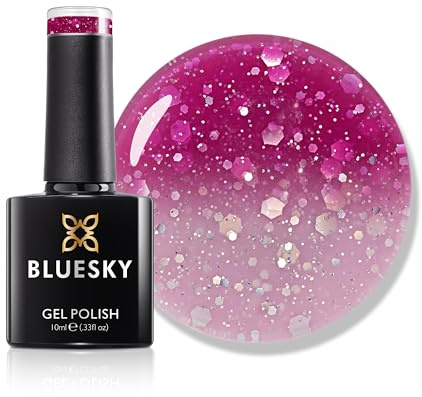 Bluesky Gel Polish Colour Changing Chameleon UV Gel - Hot Pink to Glitter White