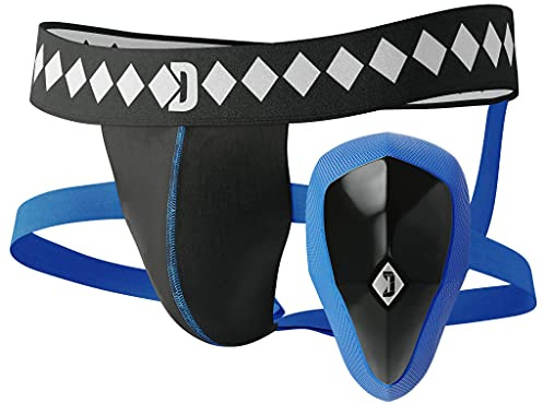 Diamond MMA Jock Strap + Athletic Cup for Men - XXL | 4-Strap No Shift Athletic Supporters for Men with Cup for MMA, Boxing, Muay Thai, Wrestling, Jiu Jitsu | High Impact Sports Jockstrap with Cup