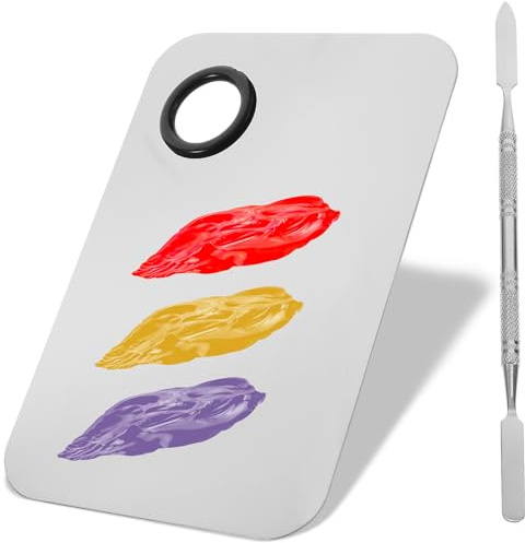 Makeup Mixing Palette - Make-up Palette Blending Palettes with Tool for Mixing Foundation Silver