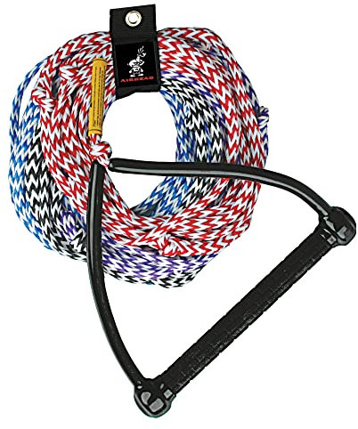 AIRHEAD Wasserski-Seil, 4-teilig, für Wasserski, Wakeboarden und Kneeboarden, Schwarz