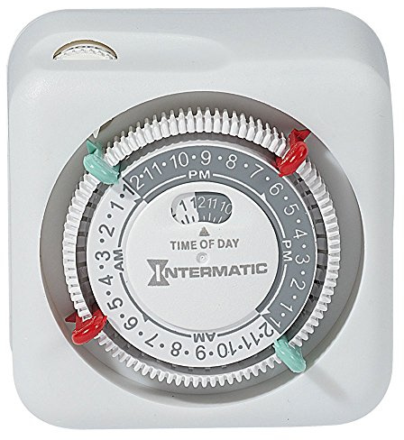 Intermatic TN111K 15-Amp Indoor Timer - Versatile 24-Hour Control - Easy Manual Override and Single 2-Prong Design (1 Pack)