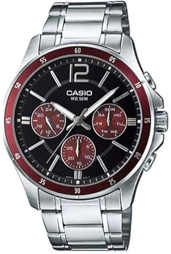 CASIO MTP-1374D-5A - Reloj con Movimiento Cuarzo, para Hombre, Color Negro y Plateado