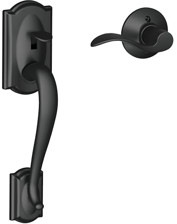 SCHLAGE Century Entry Handleset, Left Hand Accent Lever, Matte Black