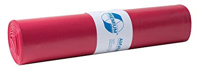 Deiss | Standard-Abfallsäcke | LDPE | 120 l | 60 µm | BxH 700 x 1100 mm | VE 250 Stk | rot