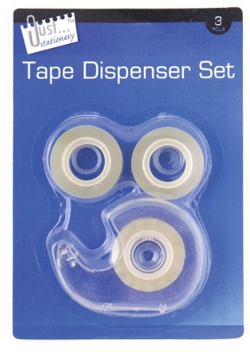 Just stationery Tape Dispenser Set, 3 Rolls, 6002