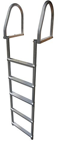 Dock Edge + 2175-F Dock Ladder, 5 Step, Flip Up, Eco Weld Free, Aluminum