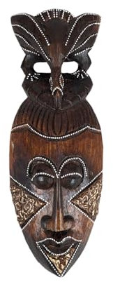 Coco Papaya Masque Africain en Bois 30cm Fabrication Artisanale.