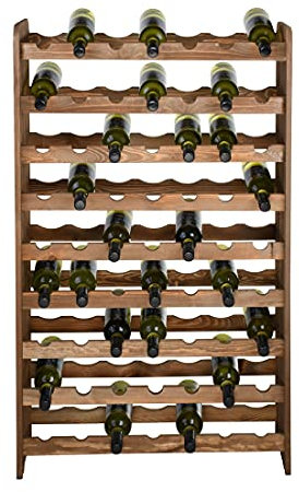 Promondo Weinregal/Flaschenregal System Optiplus Modell 3, für 63 Flaschen, Holzverbundstoff, braun gebeizt