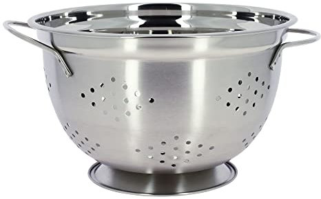 PASSOIRE SUR PIED 25 CM EN ACIER INOXYDABLE AVEC POIGNÉES