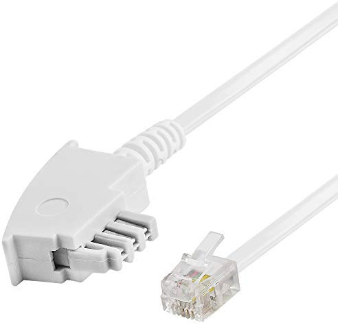 BestPlug 6 Meter Fax-Kabel, TAE-N Stecker auf RJ11 Stecker, Weiss