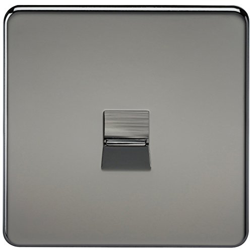 Knightsbridge SF7300BN Screwless Telephone Master Socket, 230 V, Black Nickel, Set of 10 Pieces