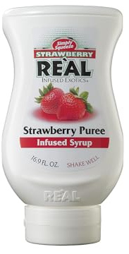 Re’al Syrup | Strawberry Puree Infused Fruit Syrup | Made with Real Fruit | 500ml |Natural Ingredients| Cocktails, Baking, Smoothies, Ice Cream, Desserts