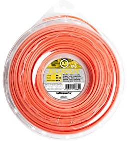 Ratioparts Hilo de Nailon de 3,0 mm, Corte de Aluminio, 60 m, Hilo de Corte Redondo, Color Naranja