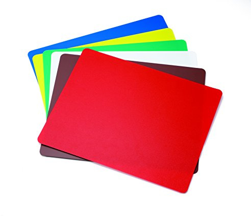 TableCraft FCB1520A, Flexible Cutting Board Mats, 15 x 20, Assorted Color Mats, Pack of 6, Lightweight and Flexible Design, Dishwasher Safe, Ideal for Catering and Restaurants, Polypropylene