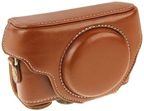 XTRAFAST Kamera-Schutzhülle aus Kunstleder für Sony Cyber-Shot DSC-RX100, RX100 II, RX100 III, RX100 IV, RX100 V, RX100 VI Kameratasche Tasche Leder-Optik Braun