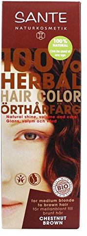Sante 100% Pflanzen Haarfarbe Maronenbraun, 100g - Natürlich, Ammoniakfrei, Peroxidfrei, Farbstofffrei, Lang anhaltende Farbintensität mit Pflege, Für mittelbraun bis braun, auch grau/geweißt