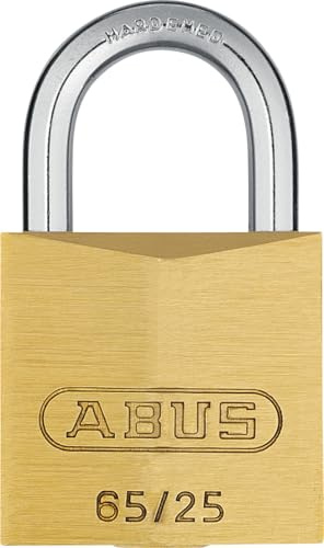 ABUS Vorhängeschloss Messing 65/25 - Kofferschloss - Schlosskörper aus massivem Messing - gehärteter Stahlbügel - ABUS-Sicherheitslevel 3