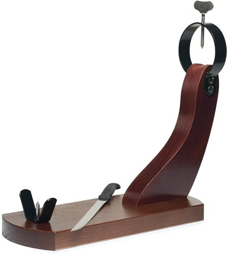 Buarfe-Soporte Jamonero Huelva lacado nogal con cuchillo