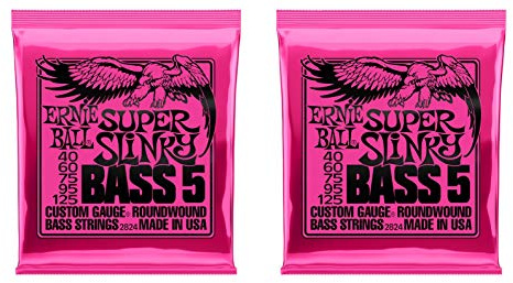 Ernie Ball P02824 ^2 Super Slinky 5 Bass Strings, 2 Pack