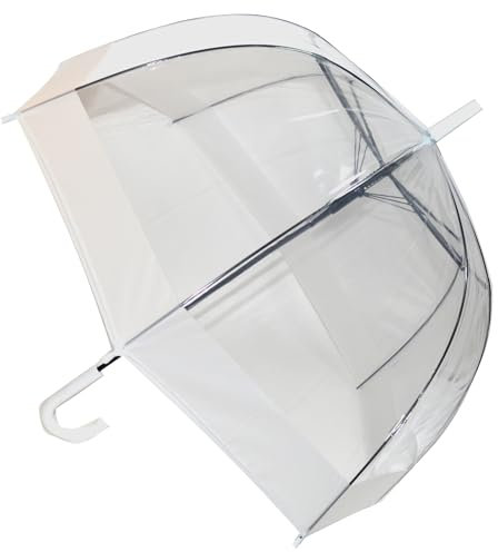 Soake Everyday Auto Clear Dome Umbrella White STICK