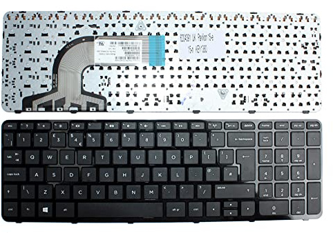 Keyboard4Laptops Reino Unido Marco Negro Brillante Negro Windows 8 Teclado de Repuesto para Ordenador portátil Compatible con HP Pavilion 15-E043CL