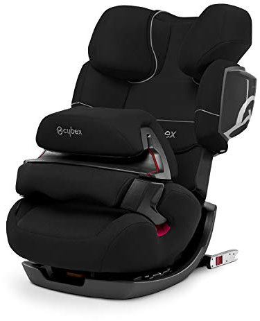 Cybex Silver Pallas 2-Fix, 2-in-1 Child's Car Seat, Adjustable Impact Safety Shield and ISOFIX Compatible, Group 1/2/3 (9-36 kg), From Approx. 9 Months to Approx. 12 Years, Pure Black