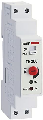 VEMER VJ79720000 TE 200 - Temporizador Electrónico para Luces de Escaleras, Instalación en Guía DIN, Control Preciso y Fiable, Blanco