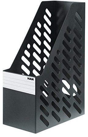 HAN Stehsammler KLASSIK XXL – 2 STÜCK, groß, größer, XXL. Hochwertig, stabil, standsicher und schick, mit Beschriftungsetikett, schwarz, 1603-13
