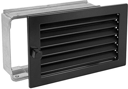 Warmluftgitter WG 2515 S Schwarz 250 x 150 mm mit Einbaurahmen