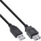 InLine 23303 Cavo USB 2.0, Prolunga, Type A, Maschio/Femmina, 5M Nero