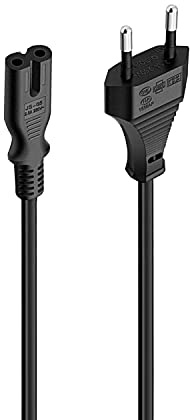 Ewent Cavo Alimentazione Europea 2 Poli da 1,8 Metri, Spina 10A, per Stampanti, Console, Monitor, Nero