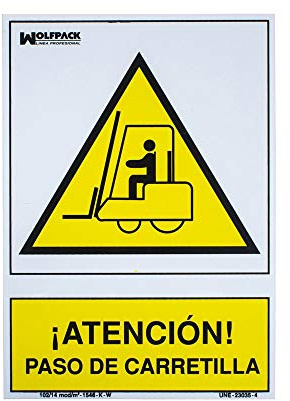 Cartel Atencion Paso Carretilla 30x21 cm.