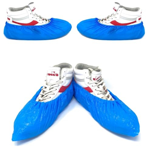AQASKIN Couvre-chaussures jetables de 5 grammes, chaussures jetables CPE, entrée de piscine, parking pour bébé et bien d'autres utilisations (Quantité 100 pièces)