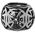 NKlaus Haarschmuck Bartperle Templerkreuz klein 925 Sterlingsilber Silber Lockenperle 6456