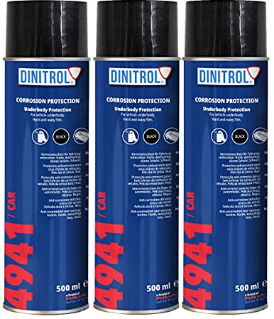 Dinitrol 4941 - Cera sottoscocca, 3 bombolette spray da 500 ml, colore: nero