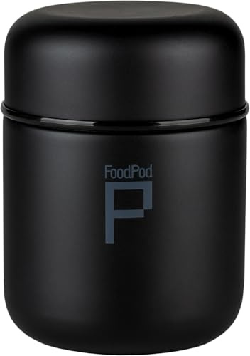 Drink Pod Pionjärflaskor vakuumisolerad läckagesäker mat pod kapselflaska 400 milliliter Matt Svart