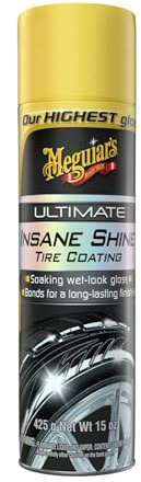 Meguiar's NXT Generation Insane Shine Tire Coating - Advanced High Gloss Tire Shine with Synthetic Polymers to Provide a Mirror-Like Shine and Prevent Browning and Premature Aging, 15 Oz Aerosol