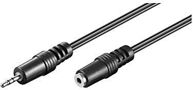 Goobay 50458 Prolunga Audio AUX, Stereo da 2.5mm, Nero, 2m Lunghezza del Cavo