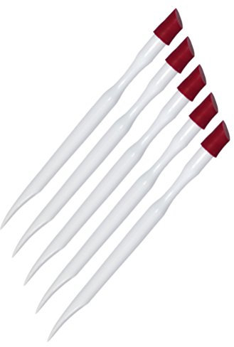 5 x Nagelhautschieber für Maniküre, weiß, mit weichen Gummienden