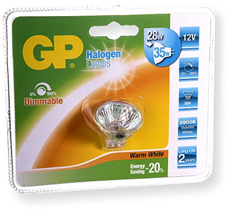 GB Batteries 720MR11ES28GU4C1 D, Halogen-Leuchtmittel, Glas, 28 W, GU4, warmweiß, 3,5 x 3,5 x 3,5 cm