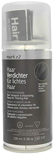Hairfor2 Haarverdichtungsspray gegen lichtes Haar | Haarpuder | Streuhaar | Haarauffüller | Haarausfall | Haarverdichter (100ml) (schwarz)
