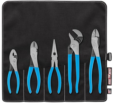 Channellock Tool Roll - 1 Technician's Plier Set with Tool Roll, 5-Piece