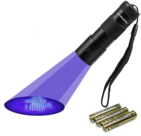 Vansky UV Taschenlampe Schwarzlicht 12 LEDs | Haustiere Urin Detektor für Eingetrocknete Flecken Ihrer Hunde, Katzen und Nagetiere | 3xAAA Batterien