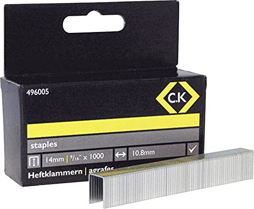 C.K 496005 häftklamrar 10,5 mm bred x 14 mm djup låda med 1 000