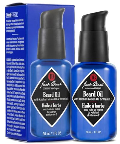 Jack Black Beard Oil for Men - Mens Beard Oil, Leave In Beard Conditioner for Men, Beard Softener for Men, Mens Beard Care Products, Mustache Oil, Mens Gifts, Beard Gifts for Men